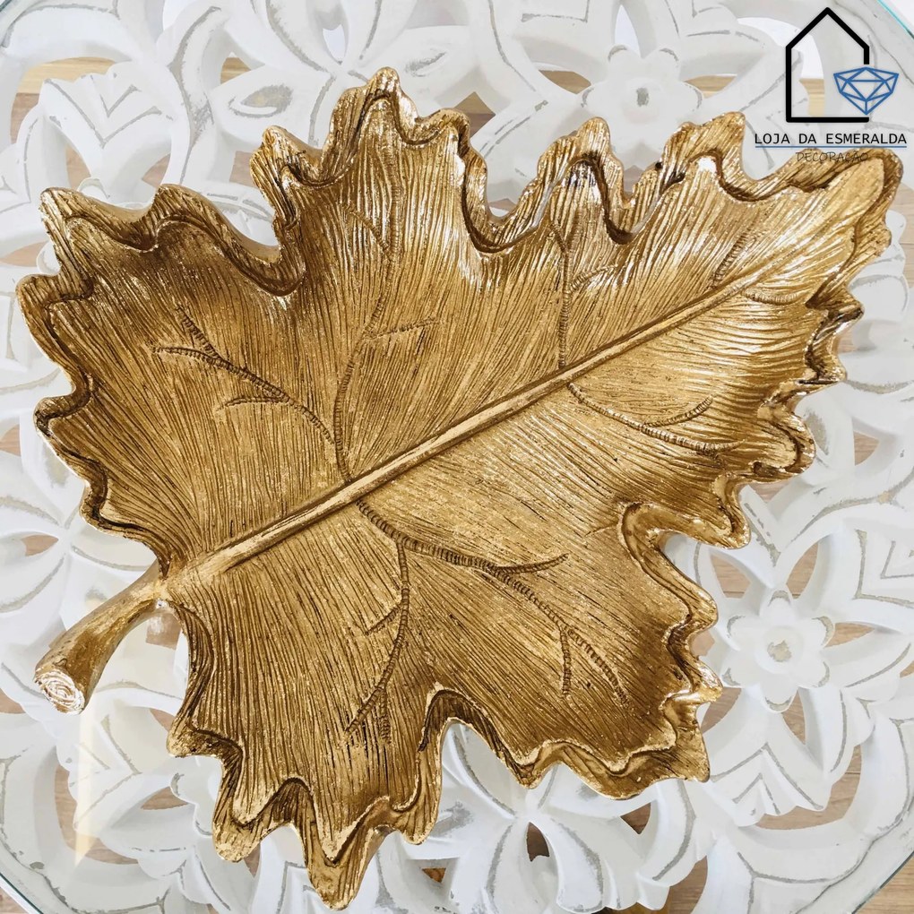 Folha Decorativa Dourada | 34 cm