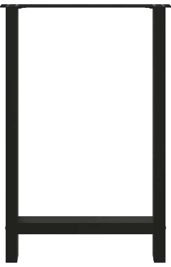 Pés para mesa de bar pretos 2 peças 60x(90-91) cm aço