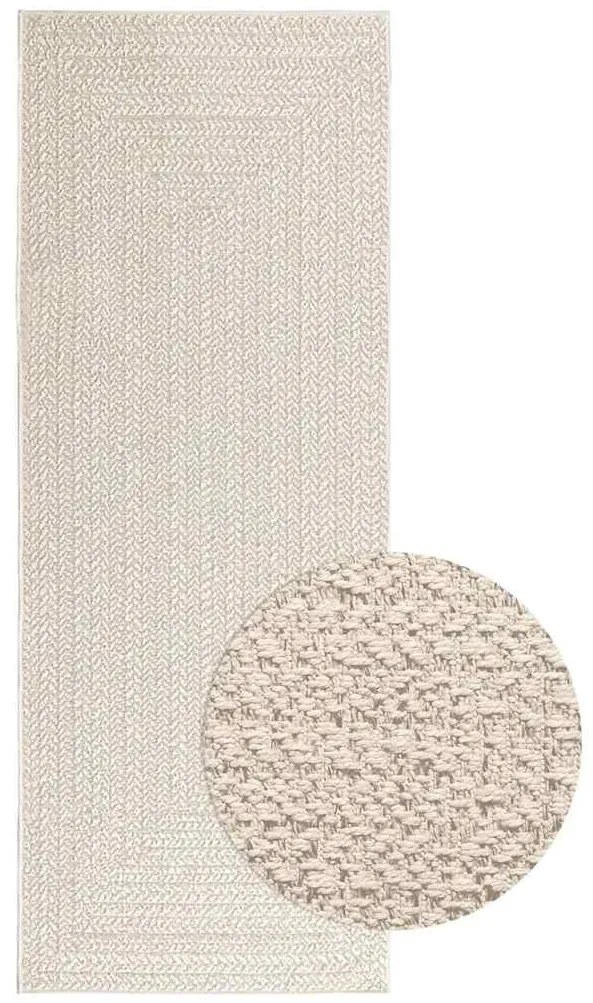 Tapete ZIZUR creme 80x200cm aspeto de juta interior e exterior
