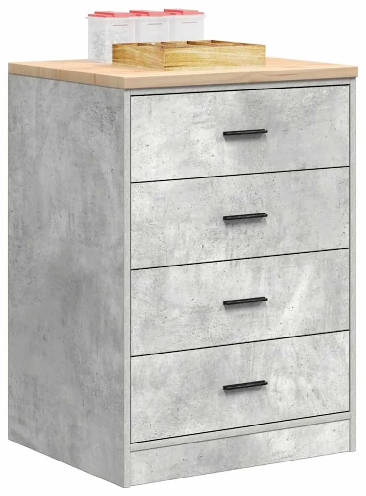 Armário de arrumação de garagem Betão Cinzento 60x51x85 cm