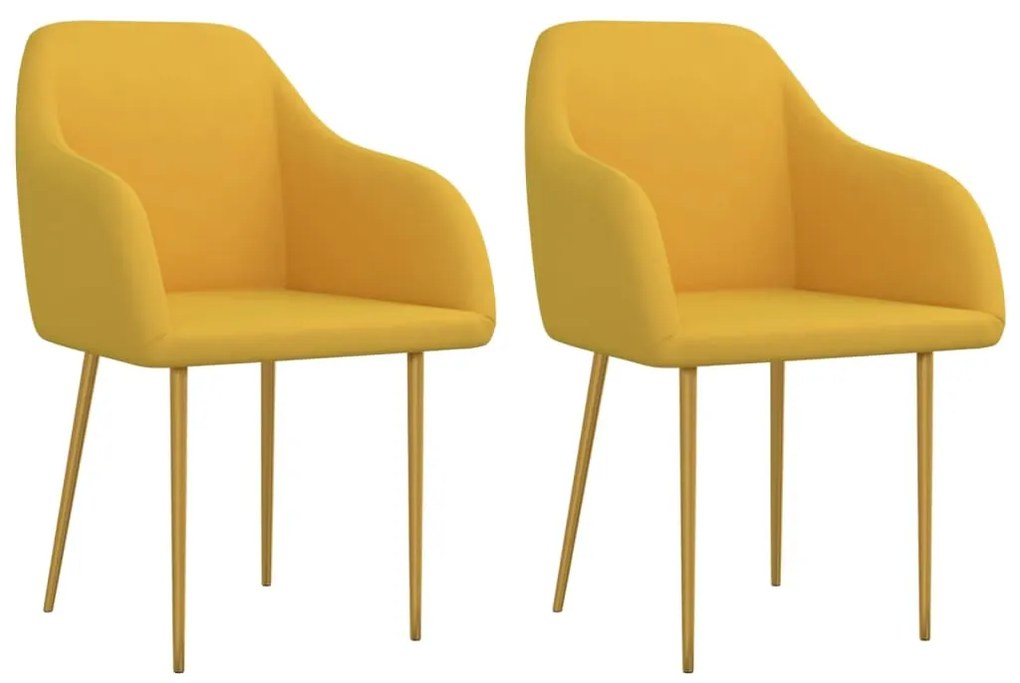 vidaXL Cadeiras de jantar 2 pcs veludo amarelo