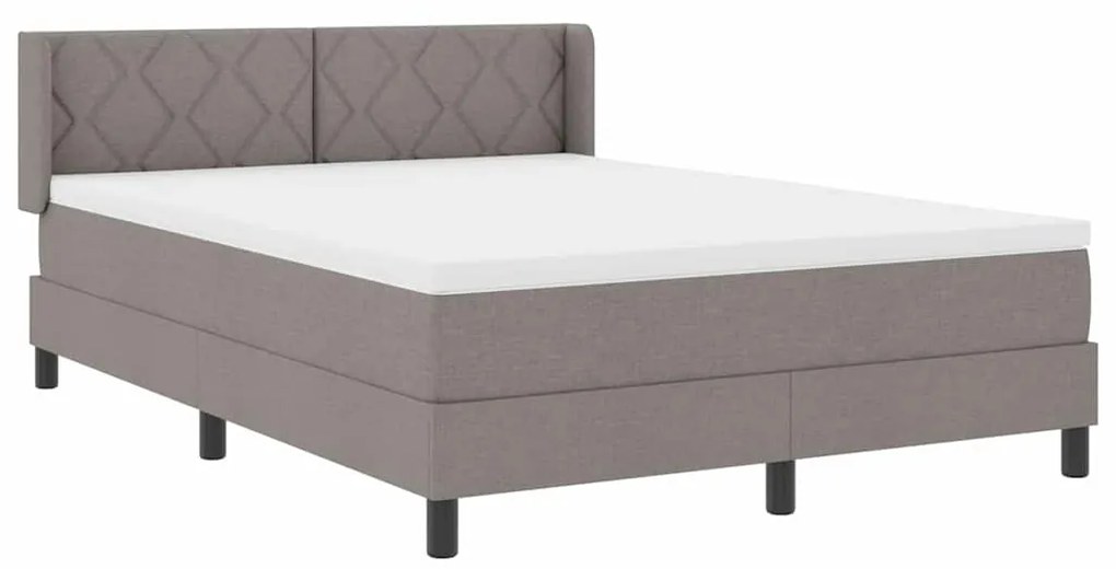 Cama Box com Colchão – Taupe, 140 x 200 cm, Tecido