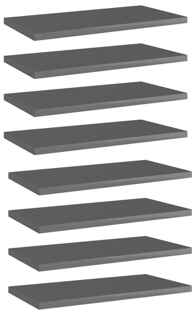 vidaXL Prateleiras para estante 8 pcs 40x20x1,5cm contraplacado cinza