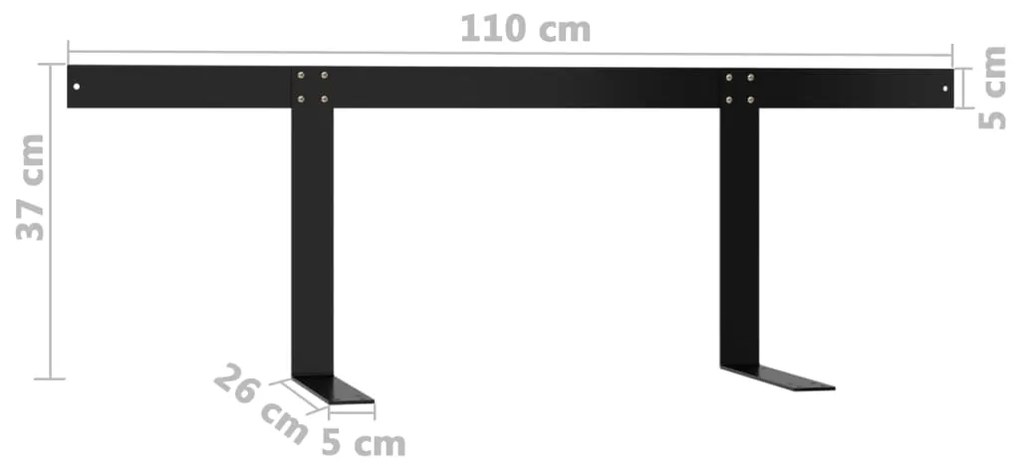 Encosto para sofá de paletes 110 cm ferro preto
