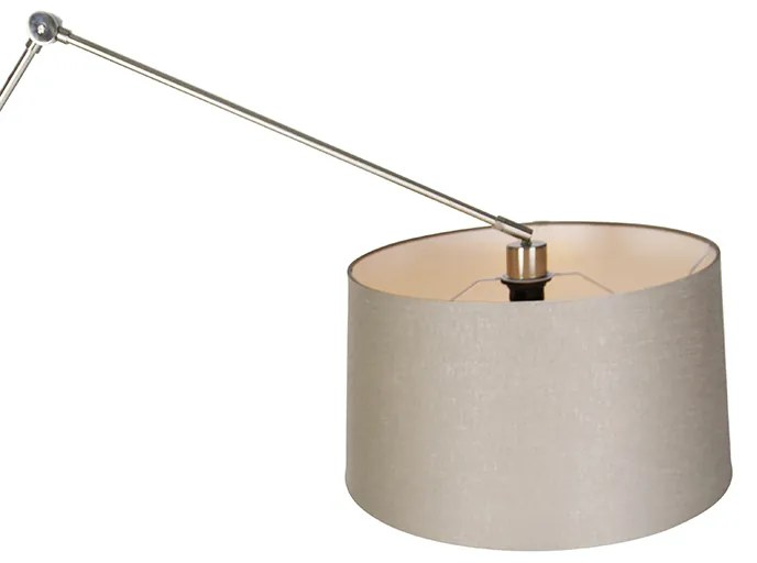 Candeeiro de pé moderno em aço com aba-jour em tom de areia 45 cm - Editor Moderno