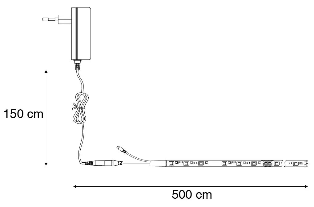 Fita LED RGBW Dimerizável 5 metros 15W 950 lm 3000K Design