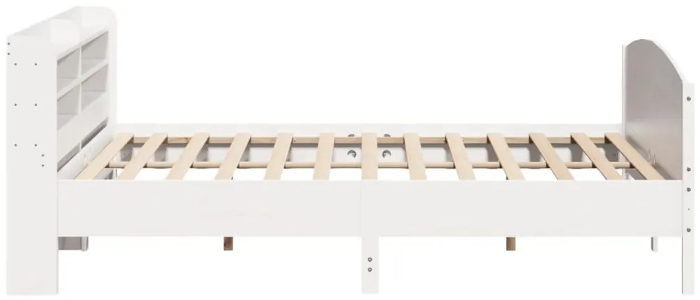 Cama sem colchão 180x200 cm madeira de pinho maciça branco