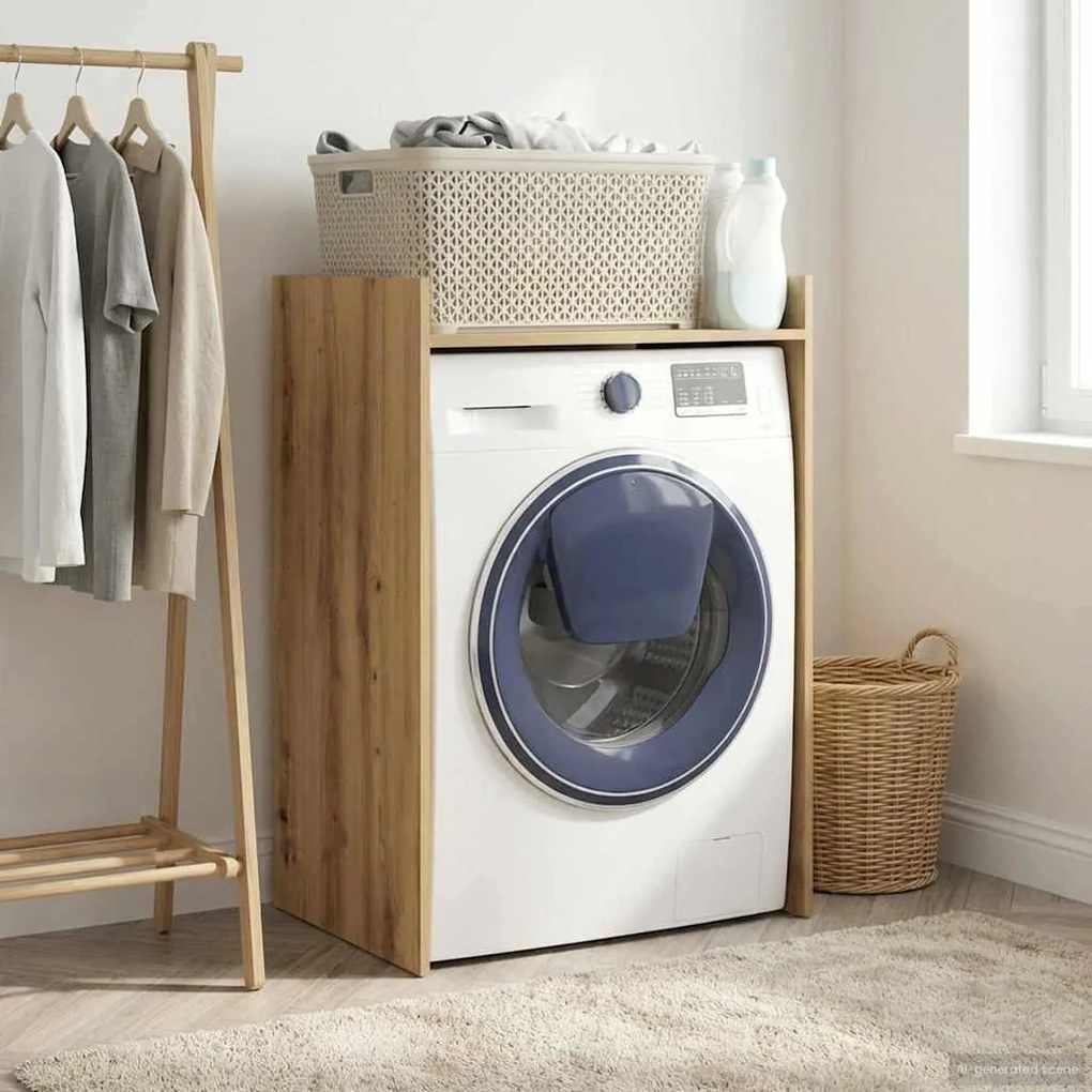 vidaXL Armário para Máquina de Lavar Carvalho Artesanal