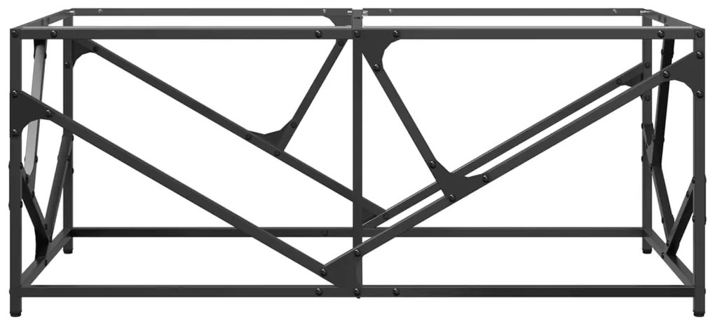 Mesa de centro c/ topo em vidro transparente 98,5x50x41 cm aço