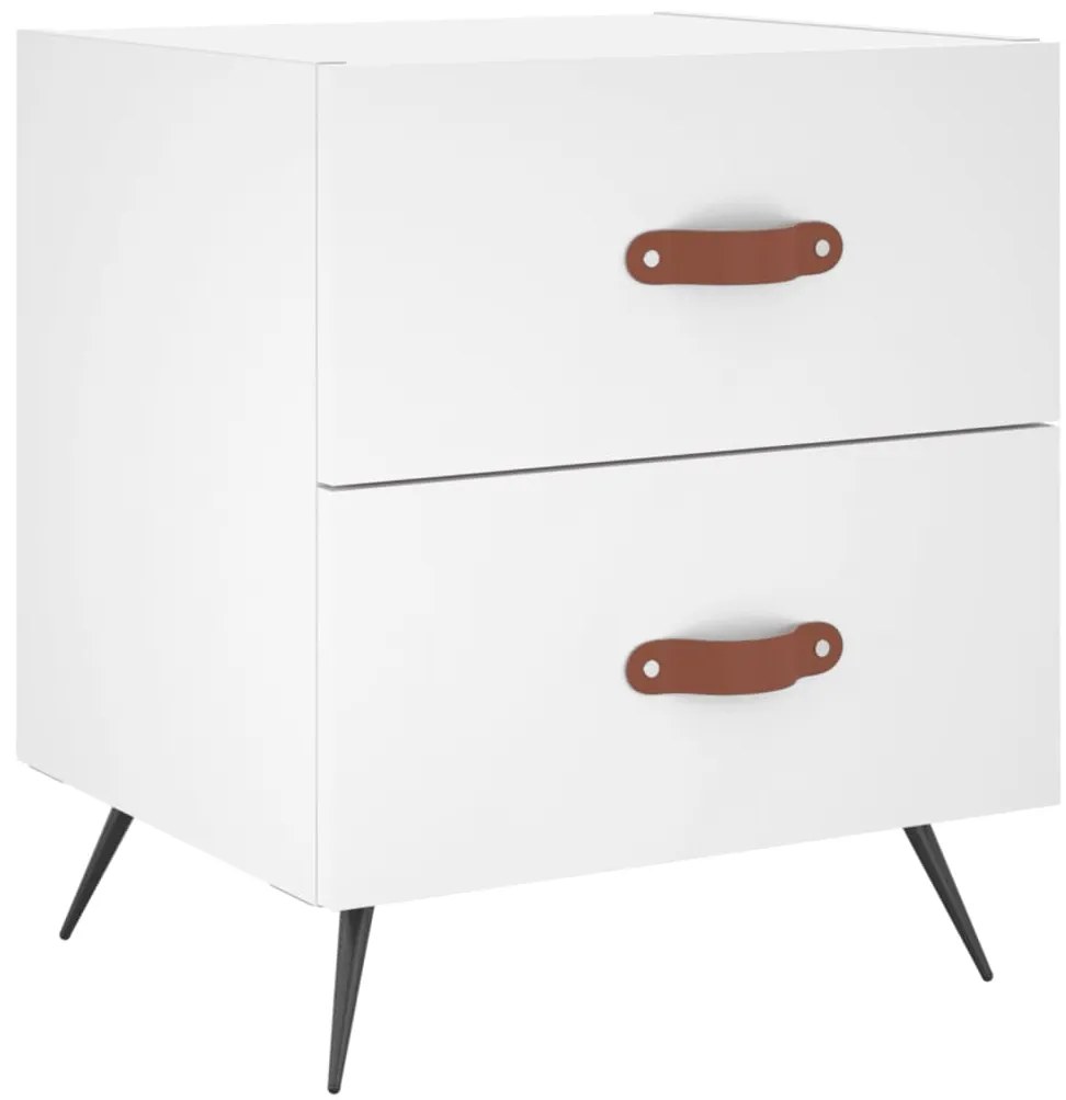 Mesas de cabeceira 2 pcs 40x35x47,5 cm deriv. de madeira branco