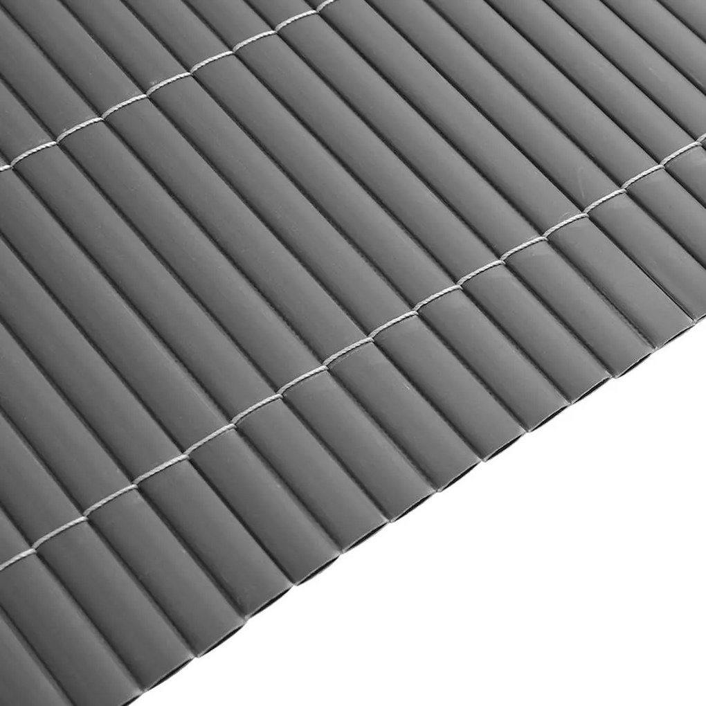Cerca de jardim dupla face cinzento 1,8x5 m PVC