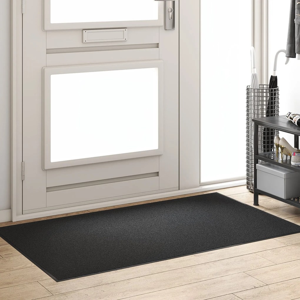 Capacho Retangular vidaXL Preto 90x150 cm