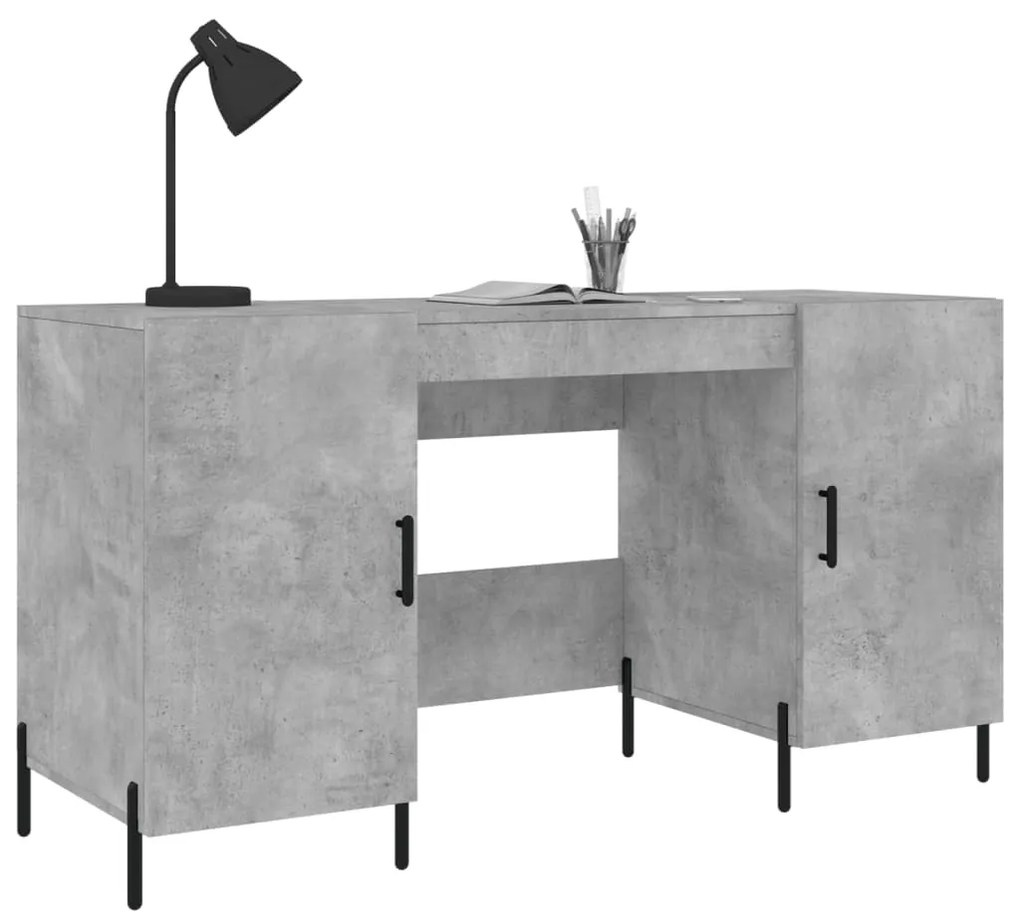 Secretária 140x50x75 cm derivados de madeira cinza cimento
