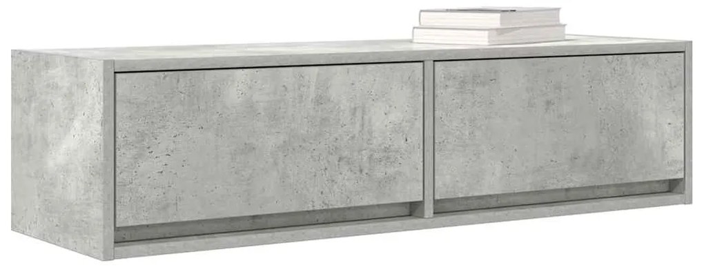 Armário para TV Cinza Concreto 100x31x25,5 cm Madeira Engenharia