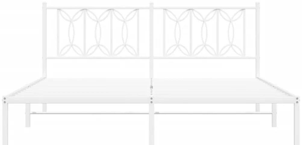 Estrutura de cama com cabeceira 183x213 cm metal branco