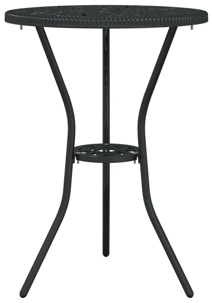 Conjunto de Bistro de Jardim de 3 Peças vidaXL Preto em Alumínio Fundi
