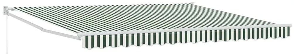 Toldo Retrátil Manual vidaXL Verde e Branco 400x300 cm