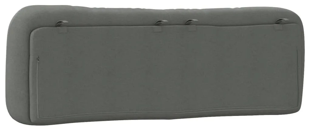 Almofadão de cabeceira 160 cm tecido cinzento-escuro