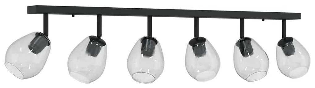 Luz de Teto com Abajur de Vidro Ajustável em Antracite E27