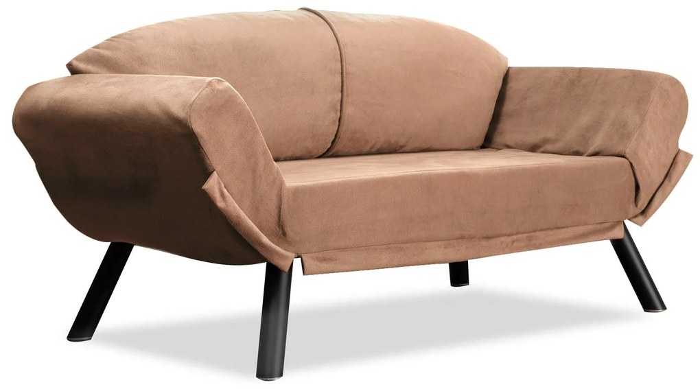 Sofá-Cama de 2 Lugares Genzo – Castanho Claro – 177x87x75 cm