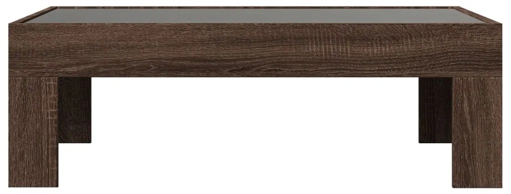 Mesa de centro luzes LED Infinity 90x50x30 cm carvalho castanho