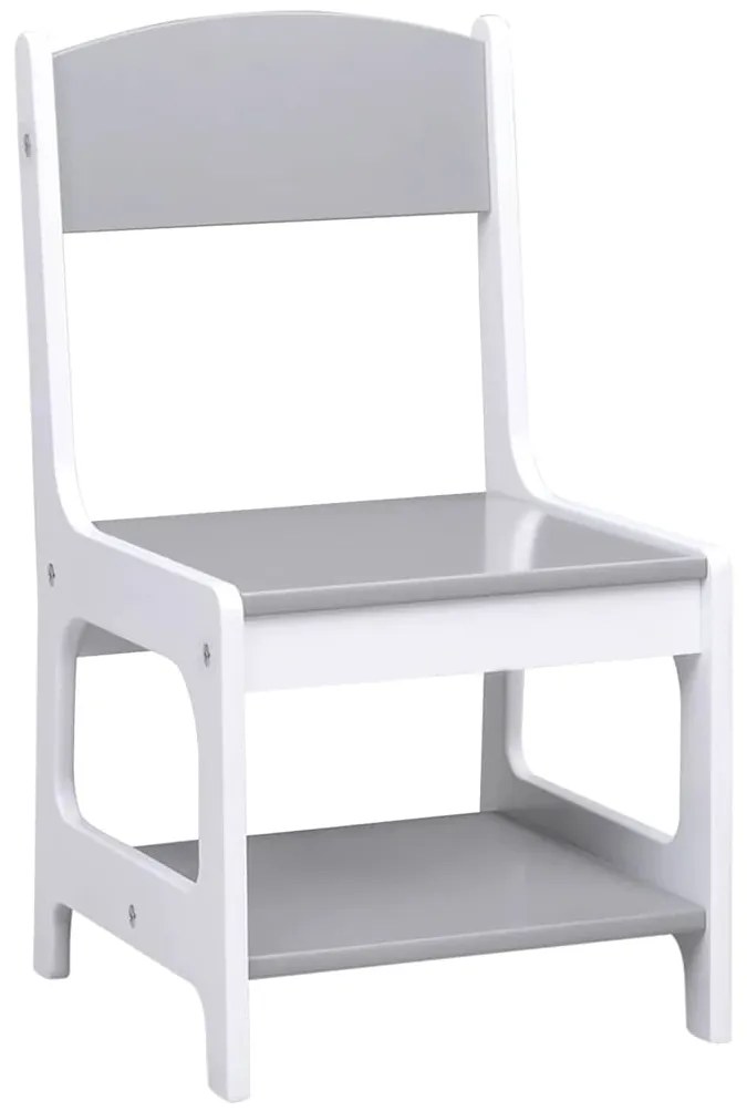Mesa infantil com duas cadeiras MDF branco