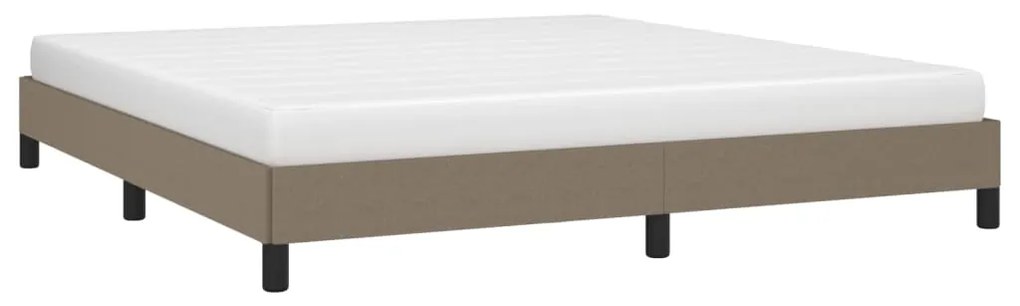 Cama sem colchão 160x200 cm tecido castanho-acinzentado