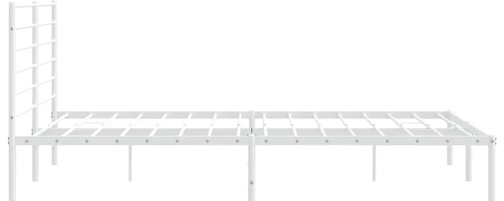 Estrutura de cama com cabeceira 200x200 cm metal branco