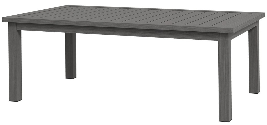Outsunny Mesa de Centro Retangular com Ripas para Interior/Externo em Alumínio 100x60x37 cm Marrom | Aosom Portugal