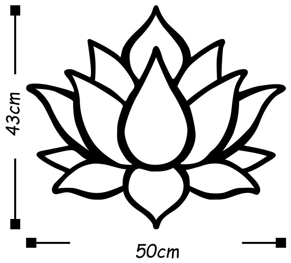 Acessório Decorativo de Parede Metal-405 – Preto – 50 x 43 cm