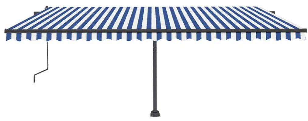 Toldo automático independente 500x350 cm azul e branco