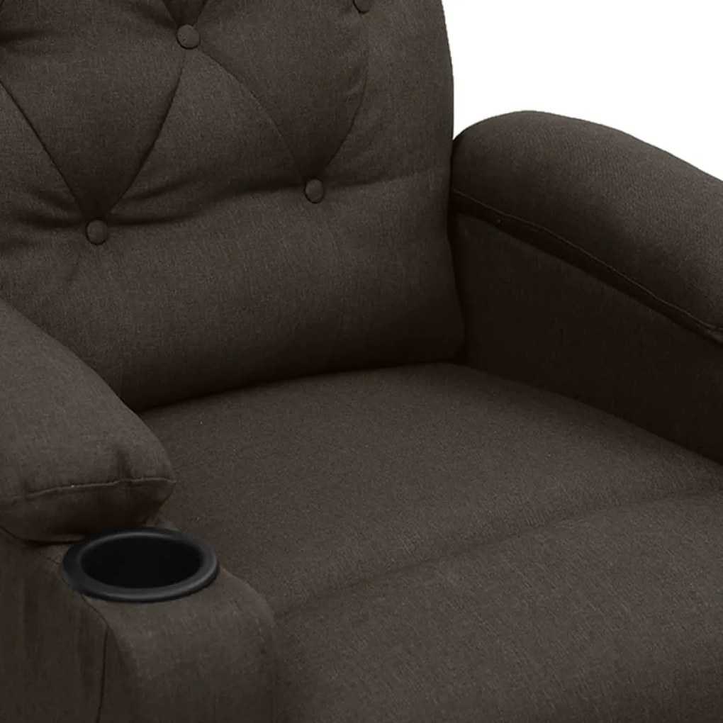 Poltrona elevatória tecido castanho-escuro