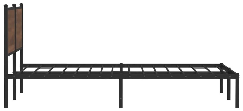 Estrutura cama sem colchão 160x200 cm metal carvalho castanho