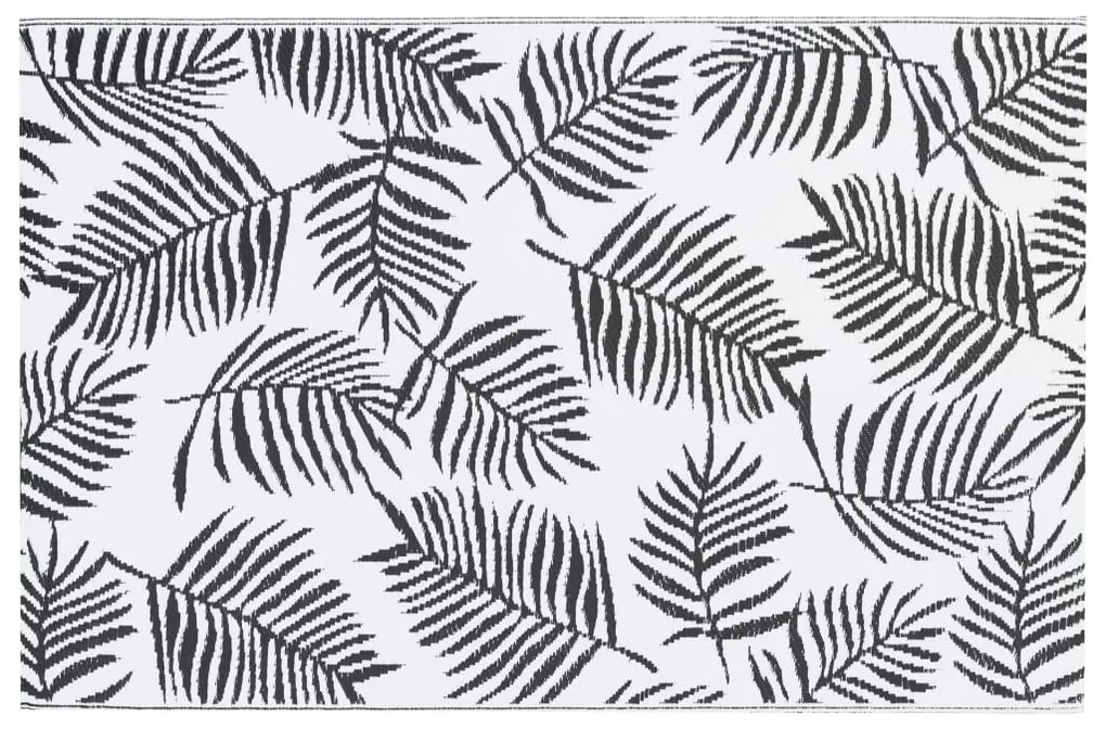 Tapete de exterior 120x180 cm ARAKIL PP branco e preto