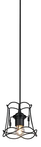 Candeeiro de suspensão retro preto 15 cm - Granny Frame Retro