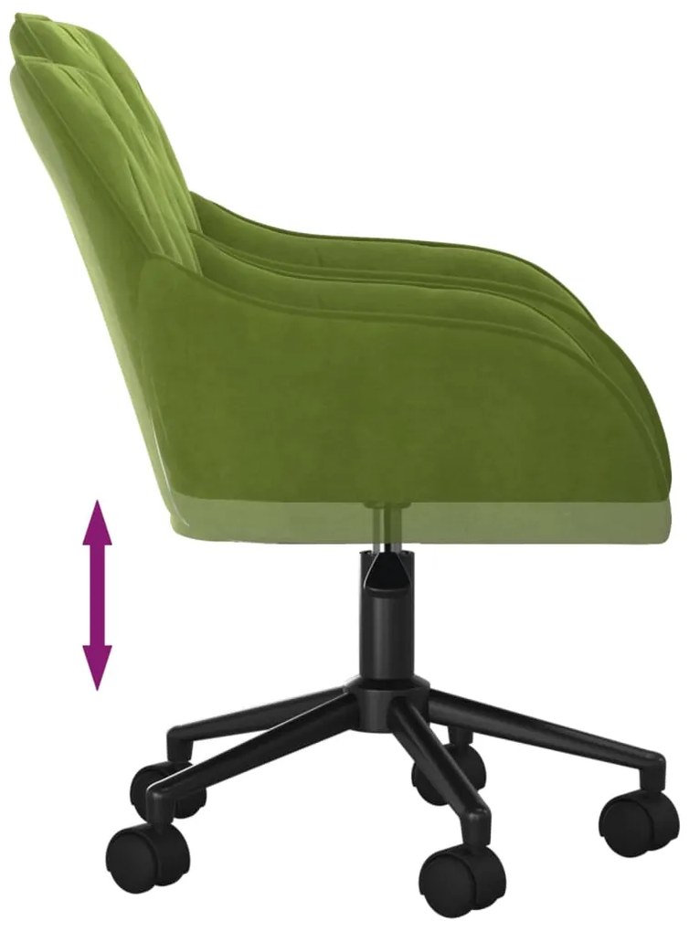 Cadeiras de jantar giratórias 2 pcs veludo verde-claro