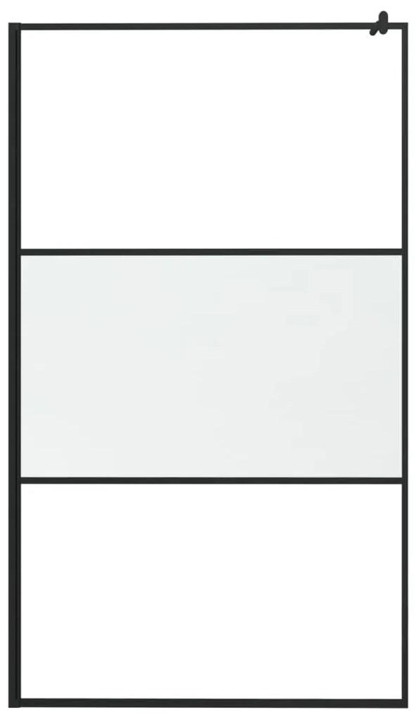 Divisória de chuveiro 115x195 cm vidro opaco ESG preto