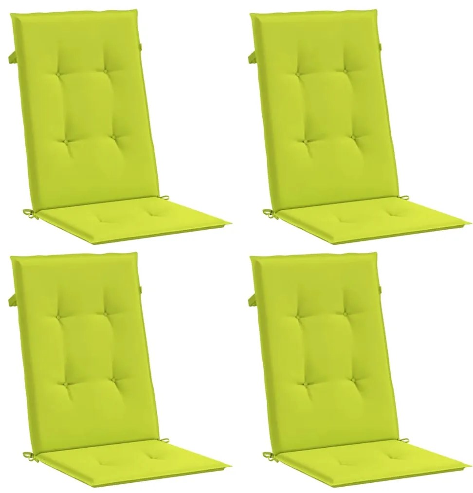 Almofadões cadeiras altas de jardim 4pcs tecido verde brilhante