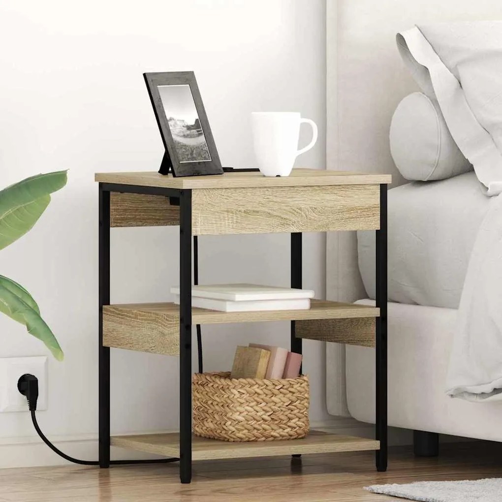 vidaXL Armário de Cabeceira 2 pcs Carvalho Sonoma 41 x 31 x 51 cm