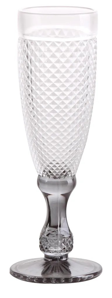 Copo Flute Picotado com Pé Preto 18cl Pack 6
