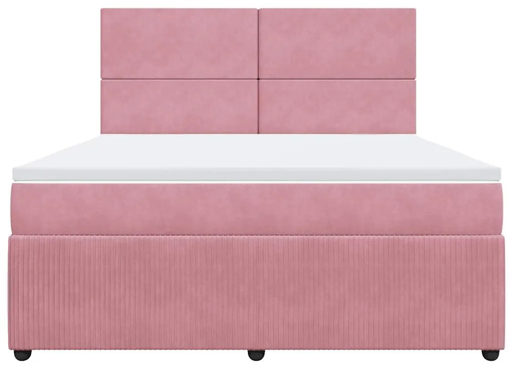 Cama com molas/colchão 180x200 cm veludo rosa
