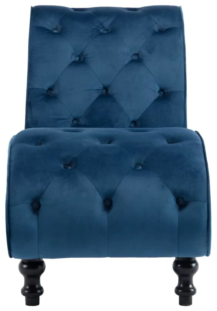 Chaise longue em veludo azul