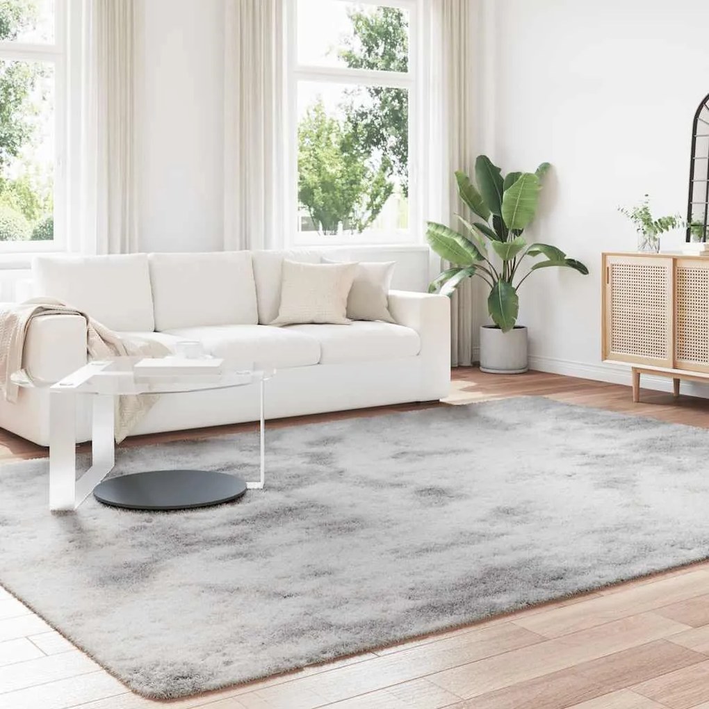 Tapete shaggy de pelo alto NAVARRA 240x340 cm cinzento-claro