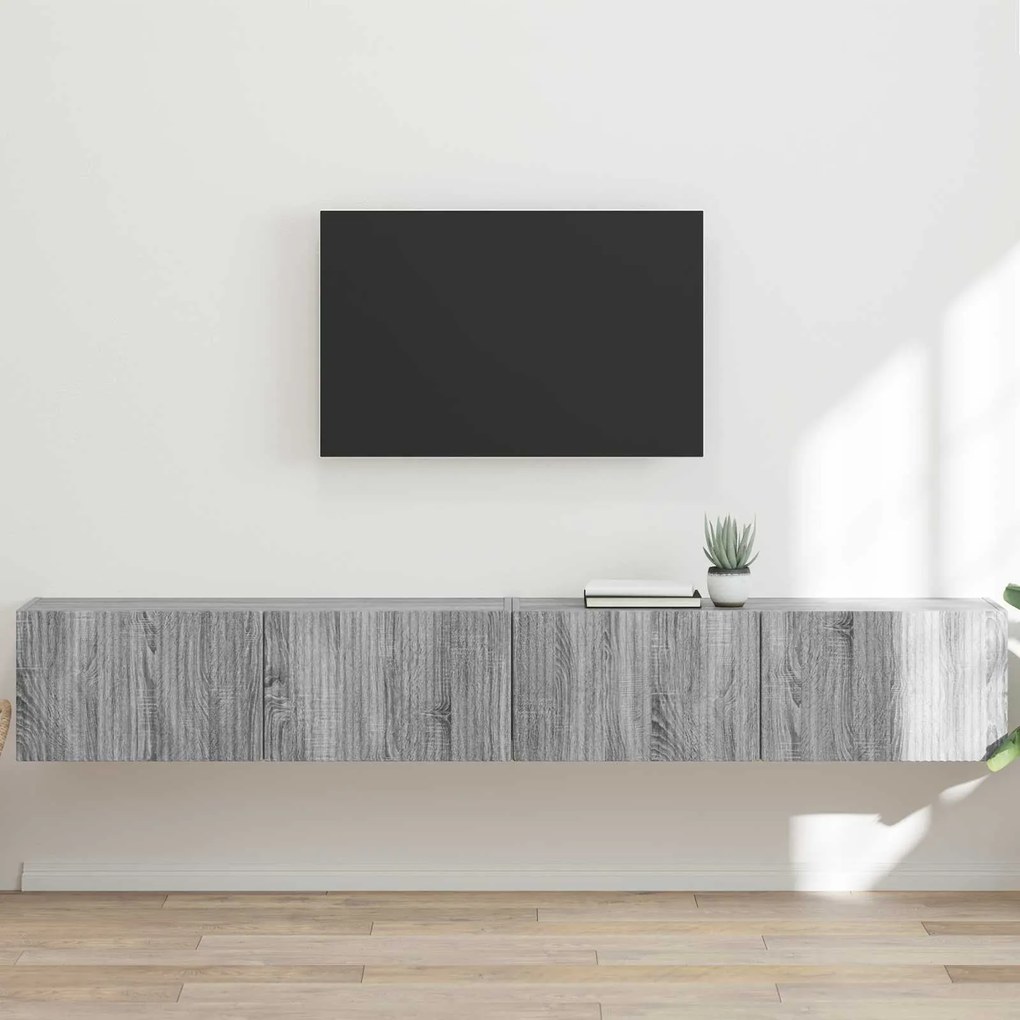 vidaXL Armário de TV de Parede 2 pcs Cinza Sonoma 98 x 31 x 29,5 cm