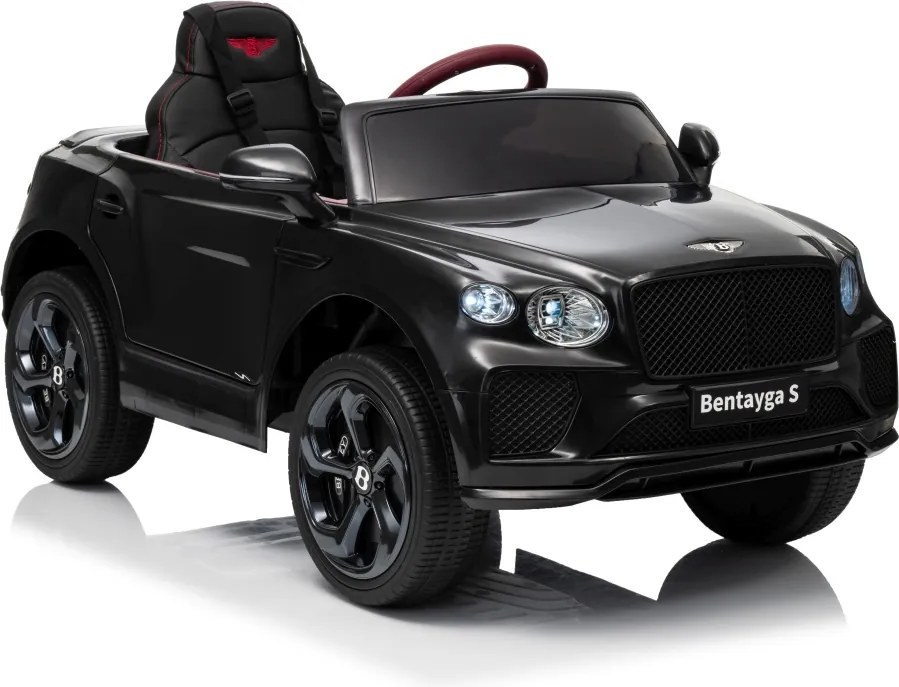 Carro elétrico para Crianças 12V Bentley Bentayga S, Rodas de espuma EVA, Assento Couro ecológico Preto