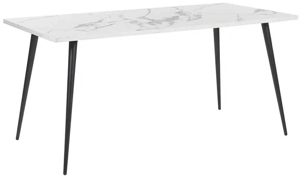 Mesa de Jantar com efeito de mármore branco 160 x 80 cm SANTIAGO Beliani