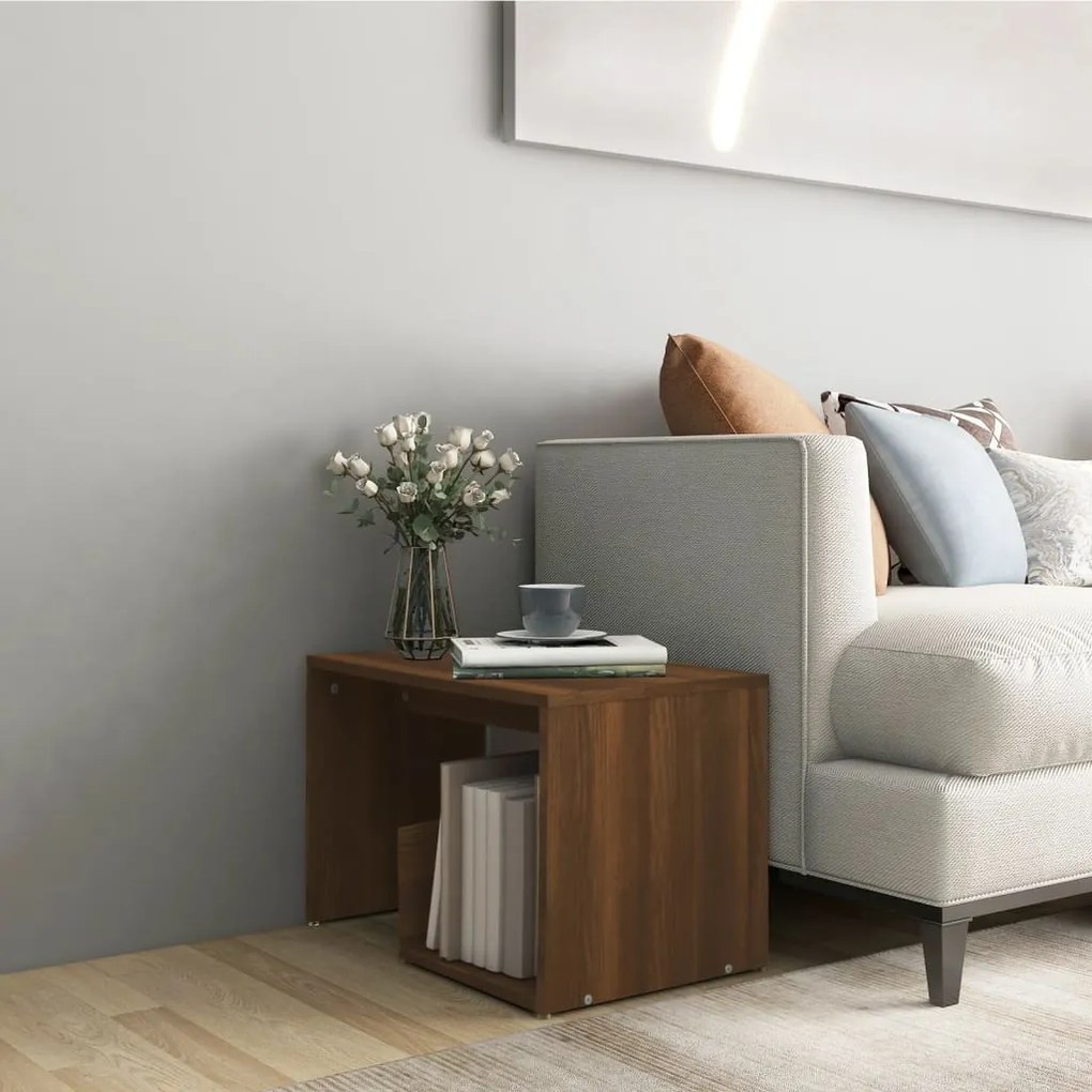 vidaXL Mesa de apoio 59x36x38 cm derivados madeira carvalho castanho