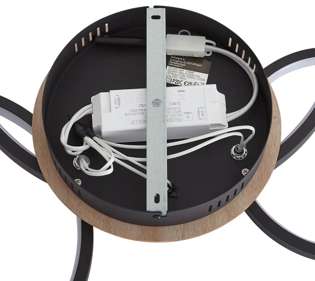 Plafon moderno madeira incluindo LED regulável em 3 níveis 3 luzes - Rondas