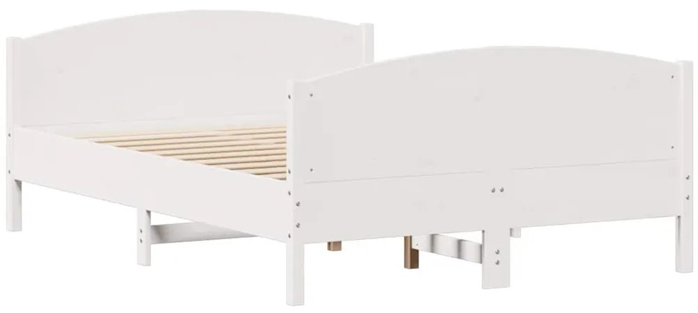 Cama sem colchão 120x200 cm madeira de pinho maciça branco