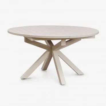 Mesa De Jardim Extensível Em Alumínio Barces 145-200x145 Cm Tapioca Bege - Sklum